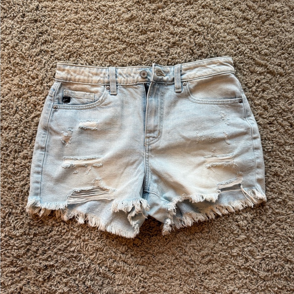 KanCan Light Blue Distressed Jean Shorts